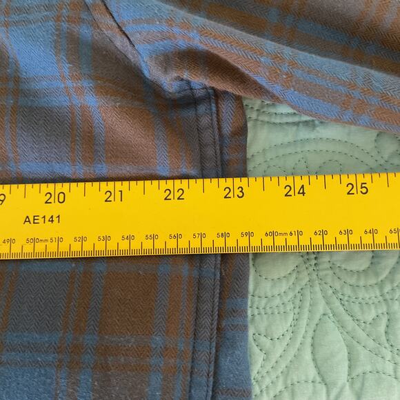 ExOfficio Mens Long Sleeve Blue Plaid Button Up Hidden Pocket Shirt Large - Picture 14 of 15